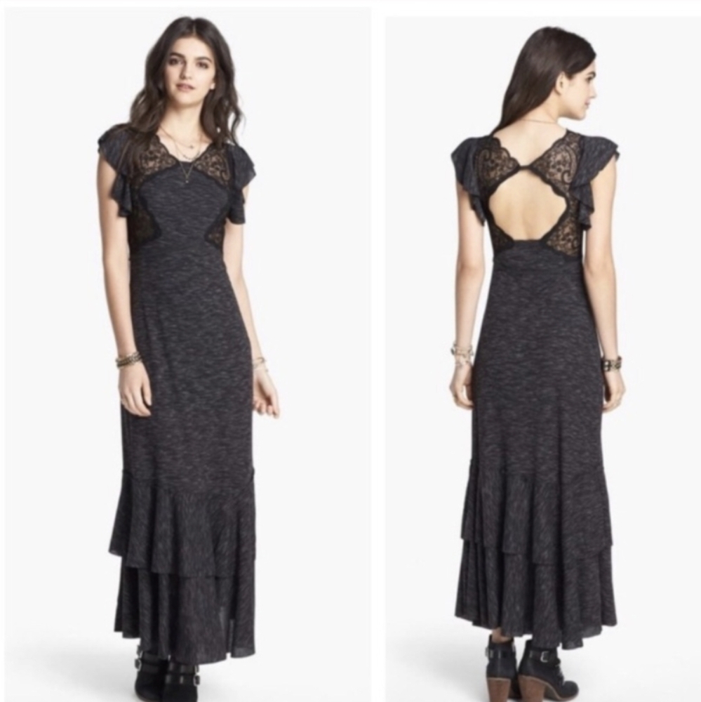 Free People Absolute Attraction grey maxi dress